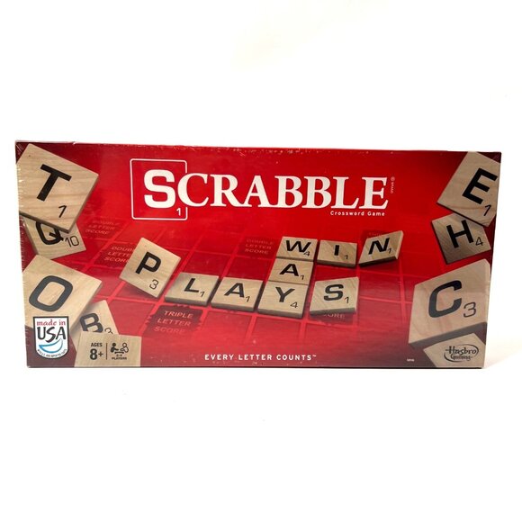 2013 Edition Hasbro Scrabble Board Game Sealed Wood Tiles Factory Sealed - Picture 1 of 10